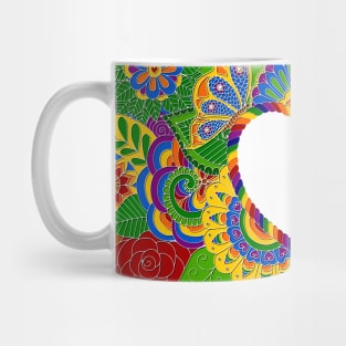 Rainbow Love and Flowers Mug